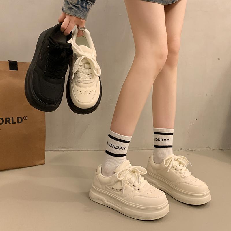 2025 Women's Sneakers Spring Autumn Fashionable Casual Thick Soled Shoes Comfortable Height-increasing Platform Soles for Women