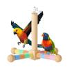 Bird Perch Rotating Wood Bird Perch Toy Interactive Windmill Design Chew Toy for Pet Birds Parrots Hanging Cage Accessories