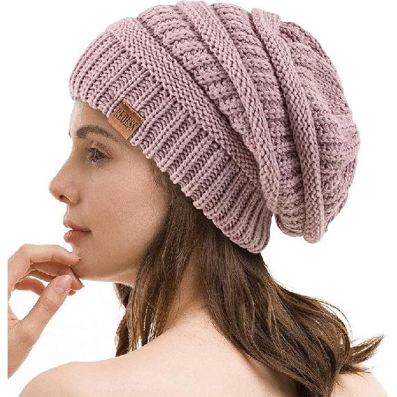 REDESS Slouchy Beanie Hat for Men and Women Winter Warm Chunky Soft Oversized Cable Knit Cap One Size