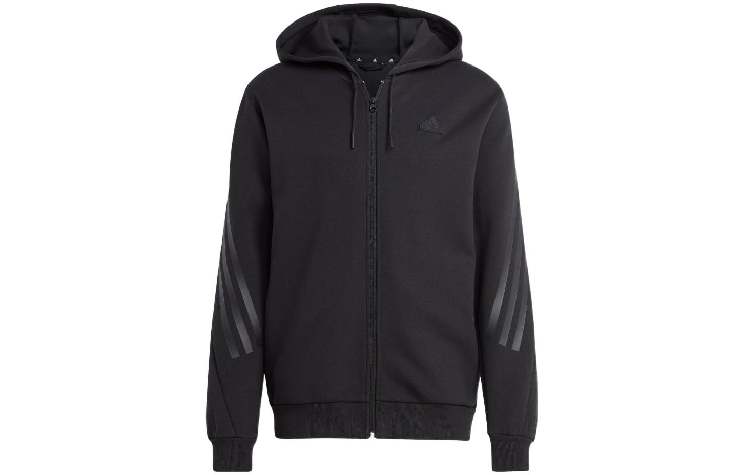 Adidas Sweatshirts Men s Black Hooded Moderate Cardigan Black|M