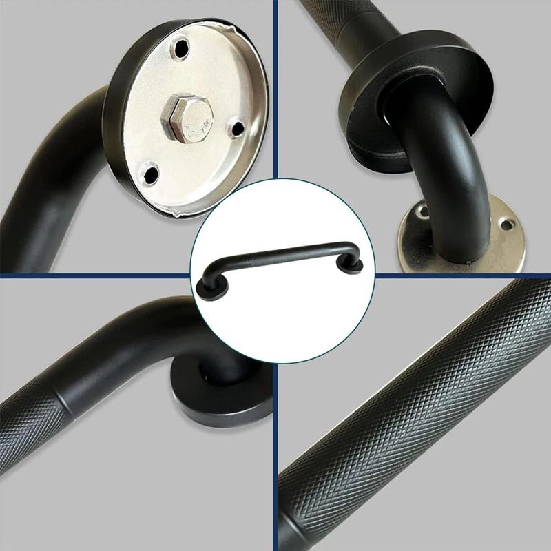 2 ks/balení Koupelnová protiskluzová bezpečnostní madla pro hendikepované Nerezová ocel Černé madlo Madlo 30CM