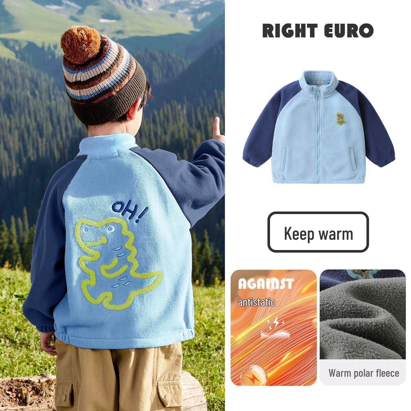 

European Boy s Stand Collar Sherpa Fleece Hoodie, Winter 2025 New Arrival - Trendy Kids Clothing for Autumn/Winter 90cm