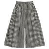 Plus size Vintage plaid high Waist Casual loose spring Summer wide leg Pants Women Trousers