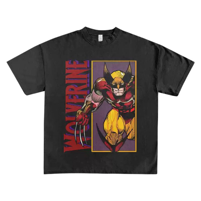 

Wolverine XMen Retro Comic Graphic TShirt Superhero Claw Print Soft Cotton Casual Streetwear For Men Daily Fashion 4XL