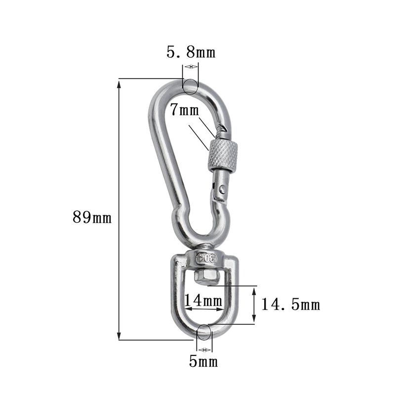 

Нержавеющая сталь поворотные карабины защелка собачий поводок пряжка быстросъемная пряжка карабин зажимы для выгула собак кемпинг 6mm