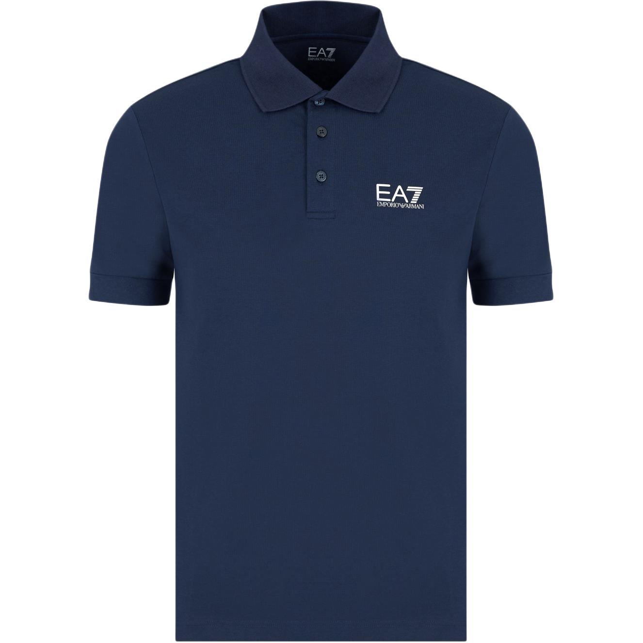 Emporio Armani EA7 Logo Printed Pullover Polo Shirt Men tops Blue 8NPF14-PJVQZ-0562 L