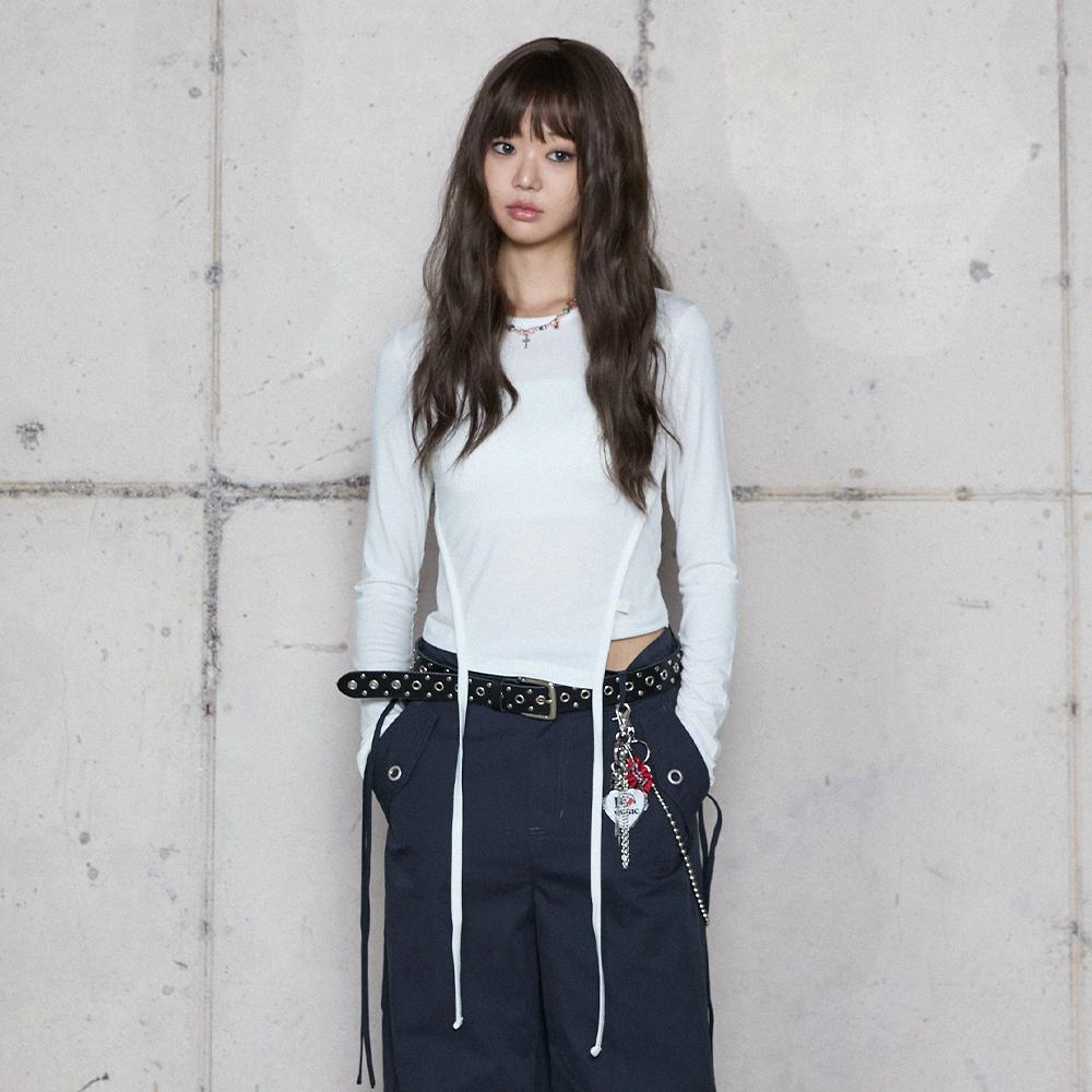 LALAFOX Unbalance String T-Shirt White Br4Cl001