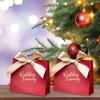 10Pcs Red Mini Sweet Boxes with Ribbons Wedding Candy Boxes Cookie Snack Wrapping Case for Engagement Christmas Party Favor