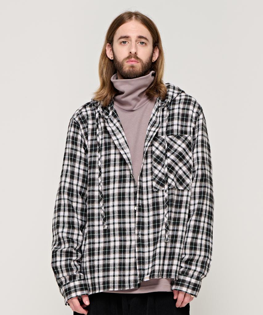 CARGOBROS Cb Bequemes Flanell-Kapuzen-Karopulli (Schwarz)