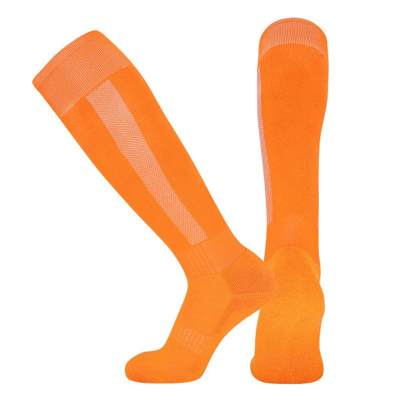

2026 Solid Color Professional Football Socks High Elastic Non-slip Sweat-absorbing Towel Bottom Shock Stockings m (suitable for shoe sizes 32-38) оранжевый