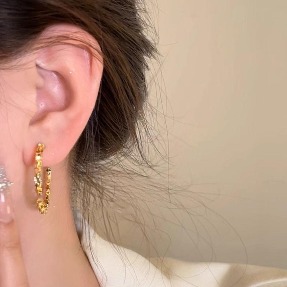 Ear Decor Round Ring Earrings Hook Piercing Ear Jewelry Accessories Circular Earrings Women Party