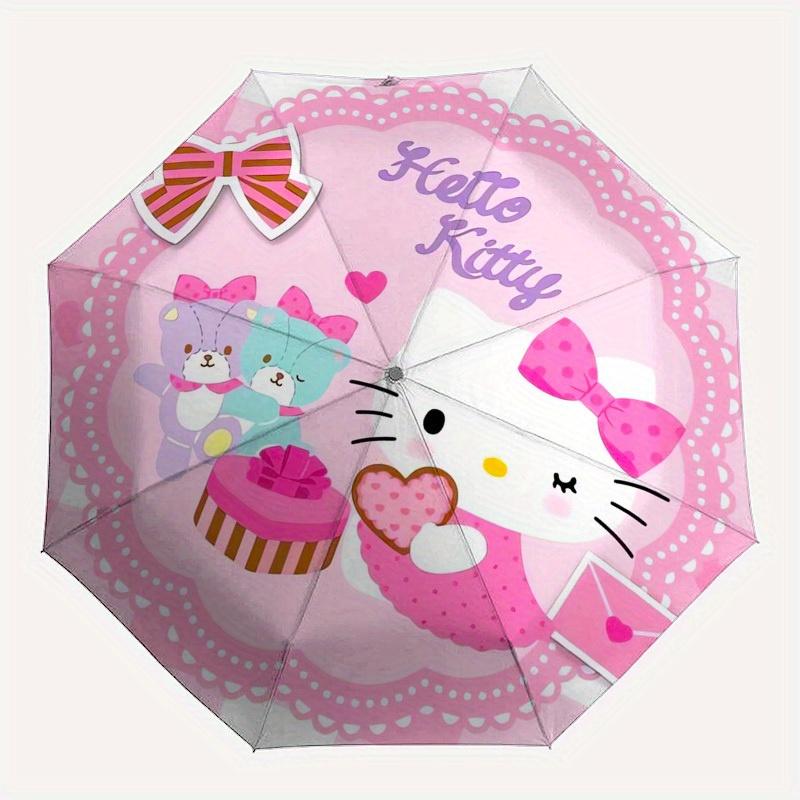 1pc Hello Kitty Pink Heart Umbrella with Plastic Handle,Suitable for All Seasons Home Travel Outdoor UmbrellaSanlio382