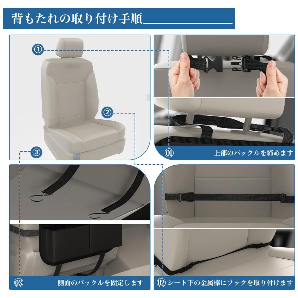 WAIZY Car Seatback Pockets for Rear Seats with Tablet Expandable Small and Waterproof for Car Rests and Sleeping 63x43cm of Holder, Table,