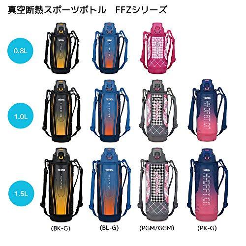 Thermos Water Bottle Vacuum Insulated Sports Bottle [One-Touch Open Type] 0.8L Black Gradient FFZ-802F BK-G