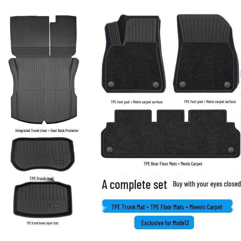 Custom TPE Floor and Trunk Mats for Tesla Model 3 & Y