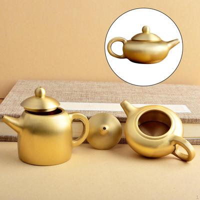 Chinese Style Brass Teapot Fengshui Handmade Adornment Crafts Copper Kettle Tea Pot for Desktop