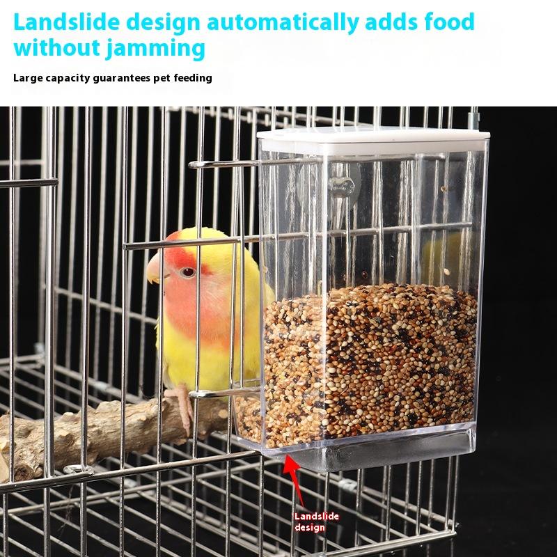 Large Capacity Bird Feeder Box Anti-Splash Bird Food Dispenser Durable Parrot Feeding Box For Small Medium Birds