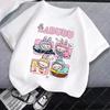 Kids Cartoon Cotton T-shirt Labubued Children Anime Print Tee Girl Fashion Casual Clothes Summer Cute Short Sleeve Clothing Gift