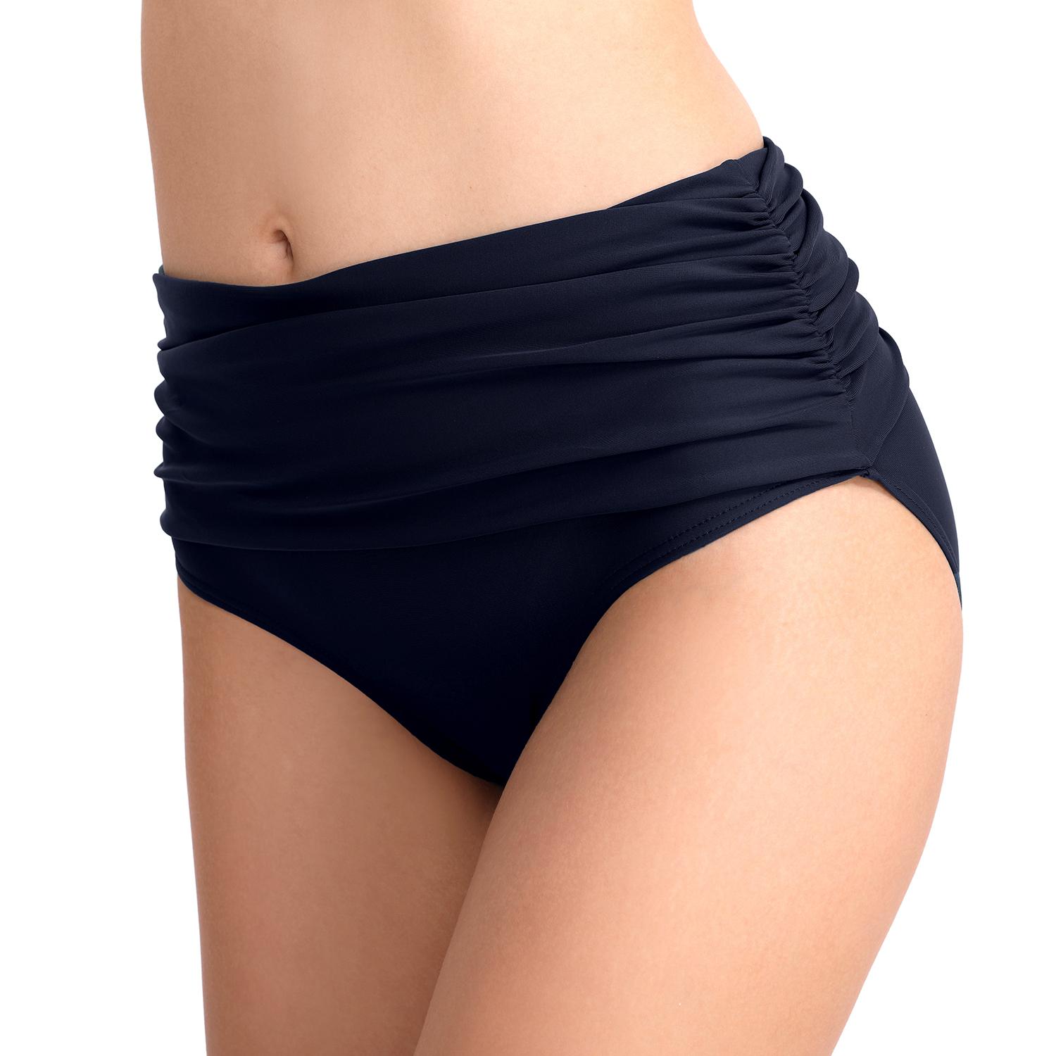

TUINANLE Купальники женские плавки бикини Низ Высокая талия Купальник с высоким вырезом Шорты Трусы XXL темно-синий