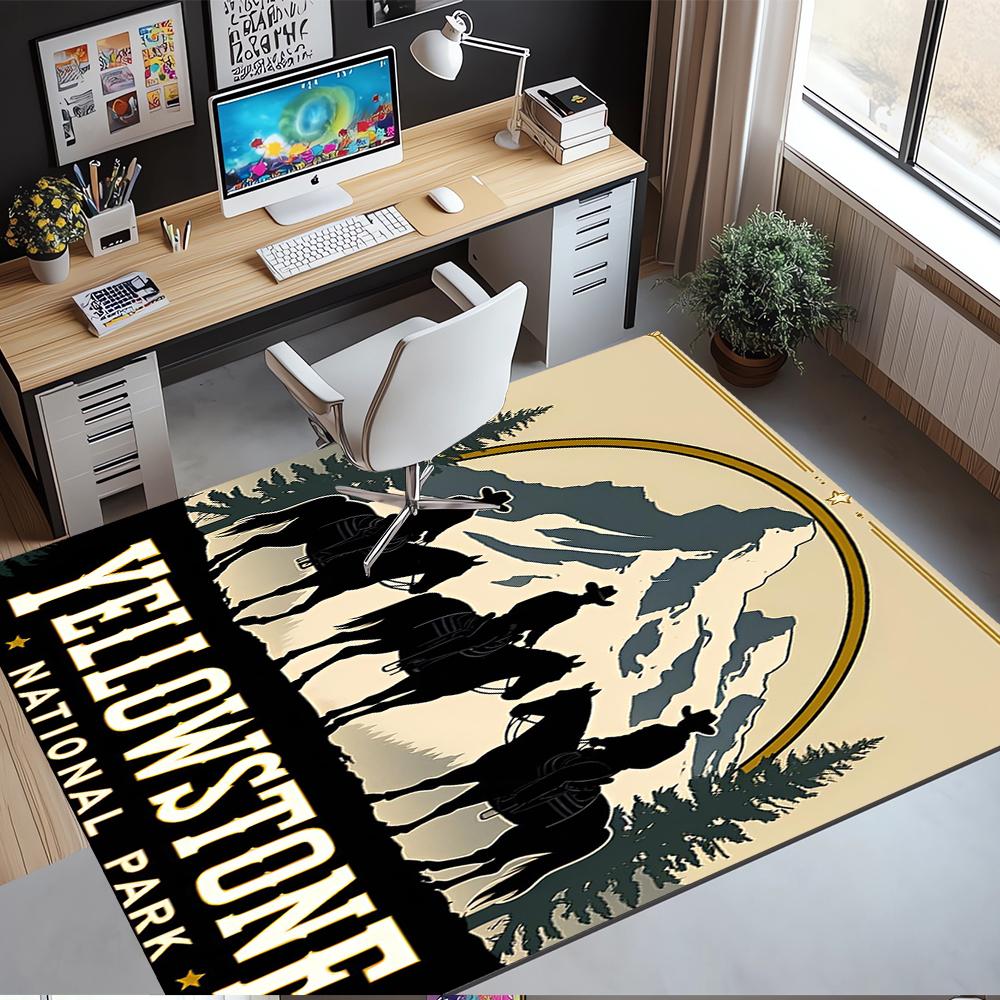 Yellowstone Printed Carpet Rug for Office Chair Living Room Bedroom Kitchen Room Decor Gifts