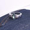 Women Marquise Amethyst Ring Rainbow 3A Zircon White Gold Silver Plated Elegant Ring