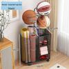 Estante de Chão para Armazenamento de Basquete e Prateleira de Brinquedos para Equipamentos Esportivos e Tapetes de Yoga