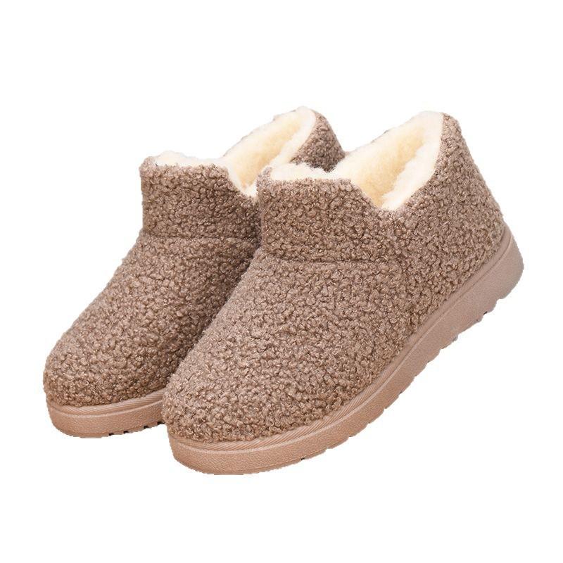 Cotton Shoes Winter New Velvet Thickened Shoes Home Versatile Fashion Snow Boots Soft Sole One Pedal Cotton Boots