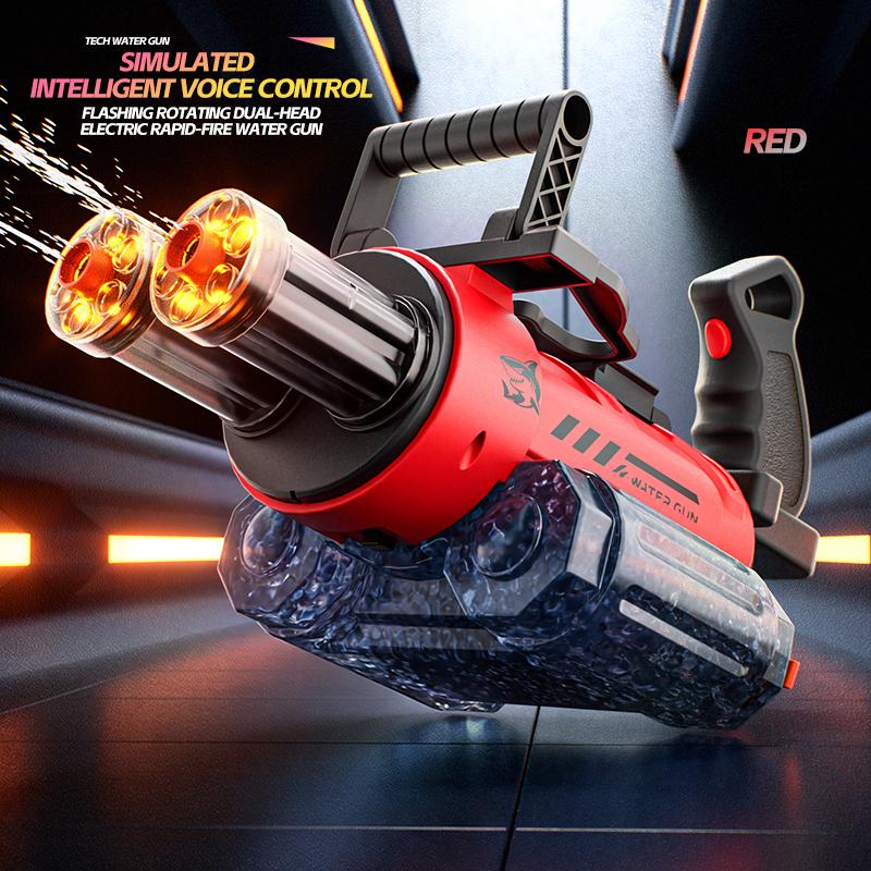 Strongest Rotating Electric Water Gun Toy With Light Spray Blaster Shooting Water Gun Beach Pool Toys Boy Adult Children Gifts