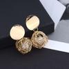 European & American Retro Geometric Pearl Stud Earrings