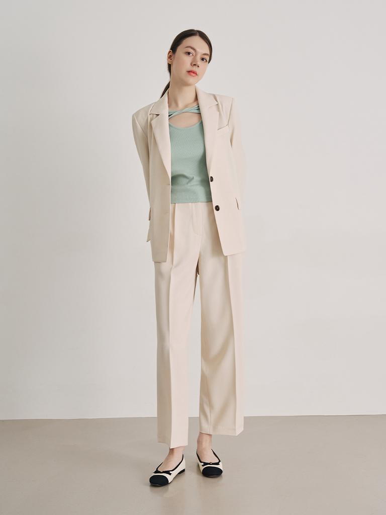 Beuienwaiseutyudio High Waist One Tuck Set Long Pants_Ya3Lpn8