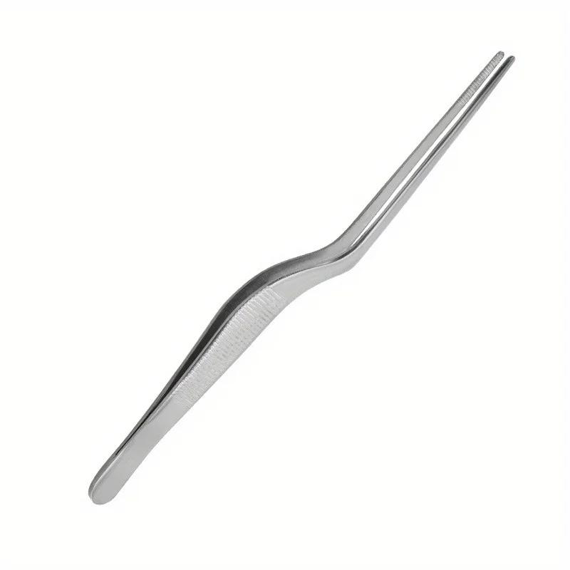 Stainless Steel Offset Cooking Tweezers for Food Plating and Pastry Decoration-Christmas & Halloween Kitchen and Restaurant Tool