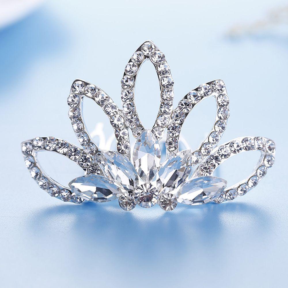 Kids Gift Princess Hairclip Hairpin Tiara Crown Hair Comb Crystal Rhinestone Hair Jewelry Flower