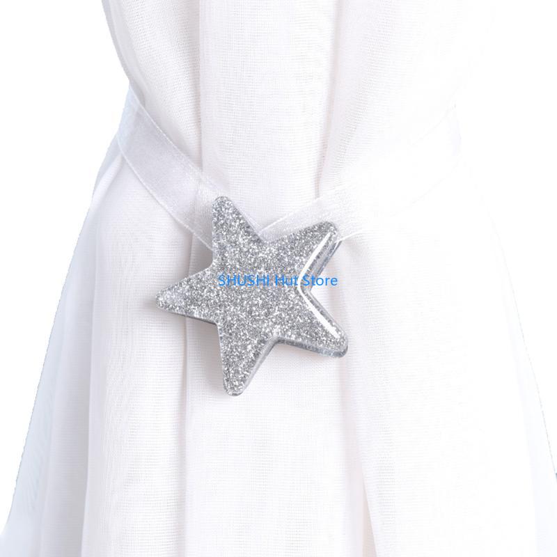 

Подхват для штор на магните Декоративная лента Держатель-плетенка для окна D57B серебряный