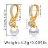French Pearl Zircon Inlaid 18k Gold Plated Light Luxury Elegant Earrings For Women