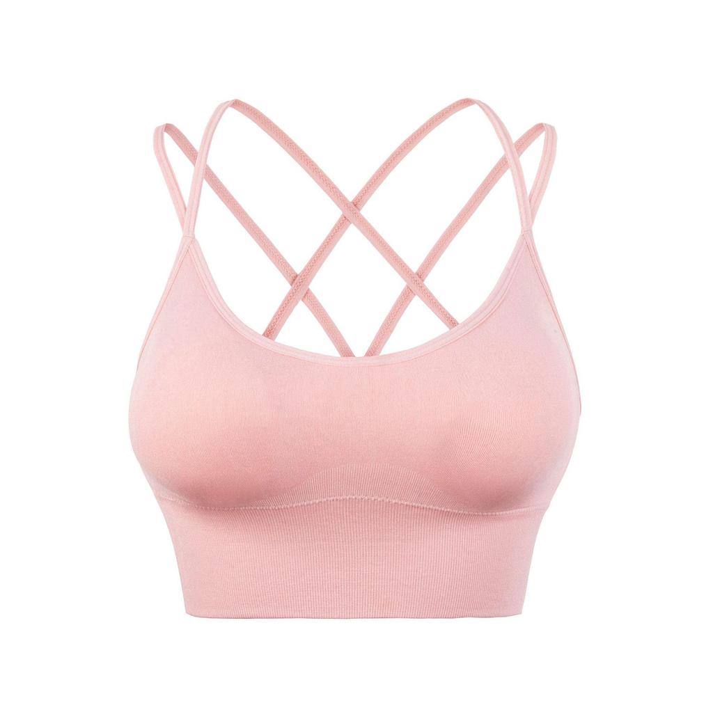 European & American Plus Size Criss-Cross Back Sports Bra - Wire-Free, Shockproof Yoga & Running Bra for Women