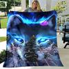 Art Fantasy Wolf Soft Plush Sofa Bed Throwing Cartoon Picnic Blankets Modern Flannel Blanket Gedruckt Bettdecke Geschenk Gift