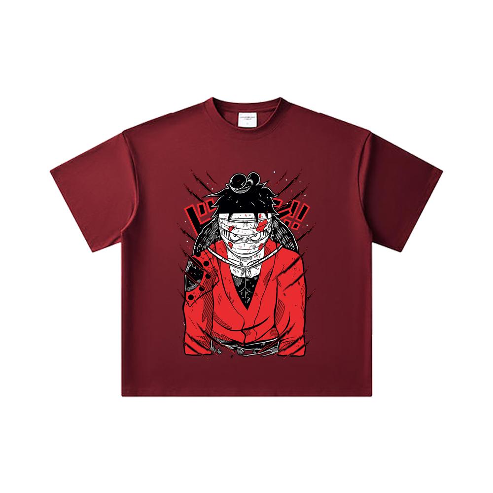 260 GSM Double Yarn 32 Count 100% Cotton One Piece V26 Luffy Wano Print Unisex Heavy Cotton T Shirt