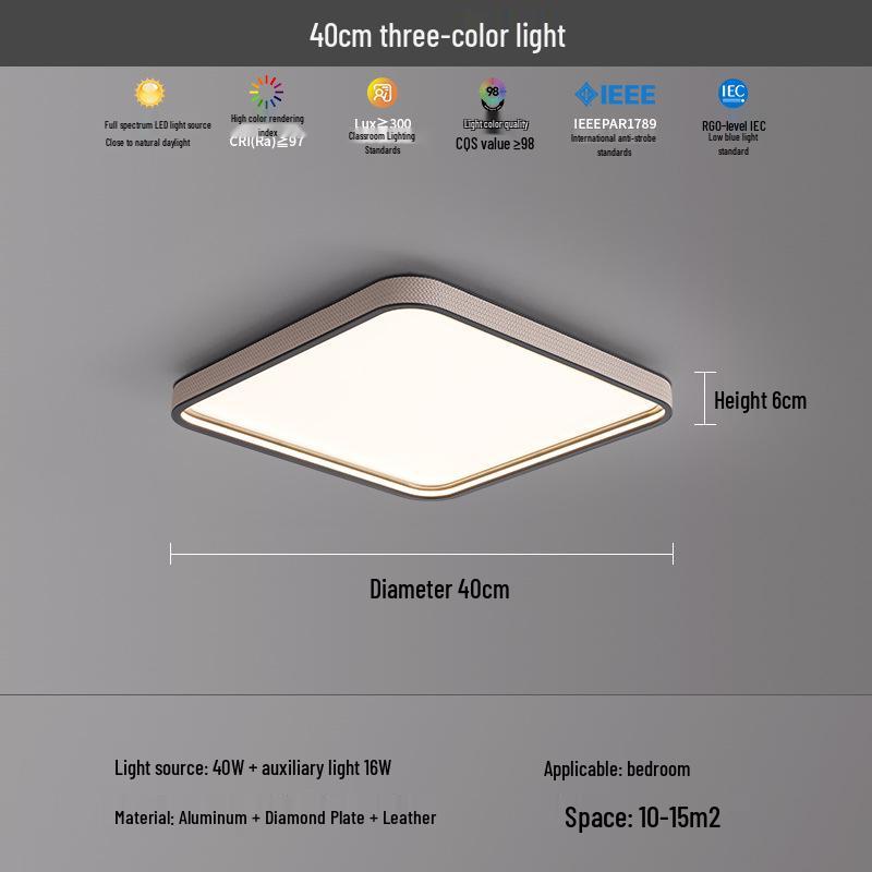 

High-End Leather Ceiling Light for Bedroom, Study, or Dining Room - Modern Simple Design