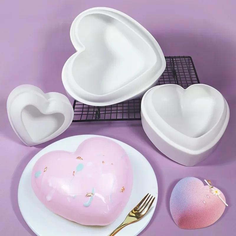 Love-Heart Shape Pastry Mouss Cake Silicone Mold Chocolate Ice Cream Dessert Baking Tools Tray Mold Kitchen Bakeware Accessorie