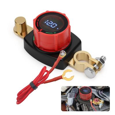 Top Post Battery Disconnect Switch 12V-48V With Led Voltmeter Dc 5-60V Battery Kill Switch On/Off Battery Cut Off Switch For Car