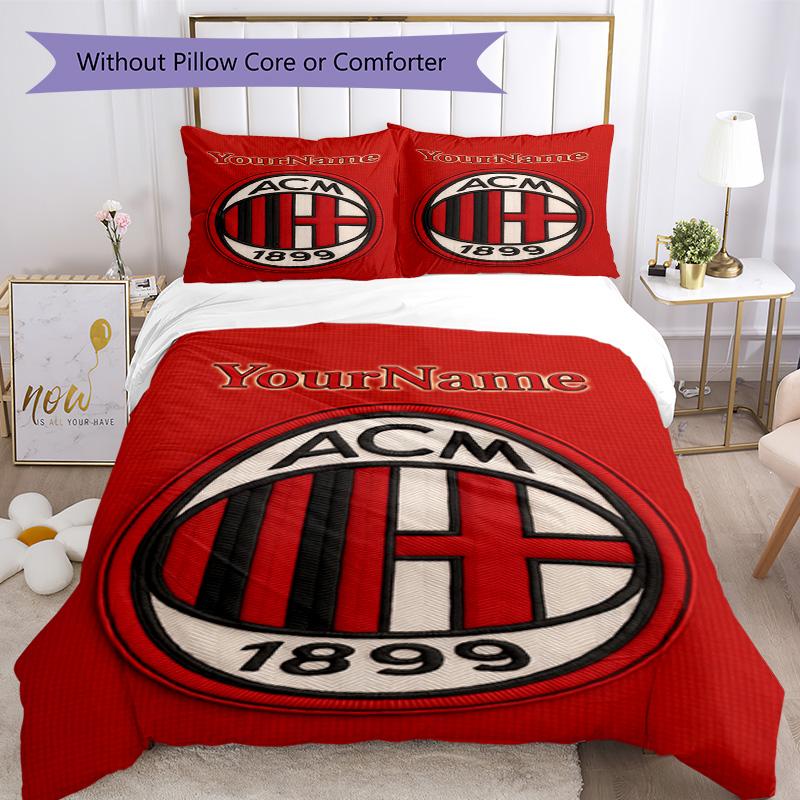 Ac Milan Customize your name Bedding Set Breathable Duvet Cover with Pillowcases Home Decoration Birthday Gift