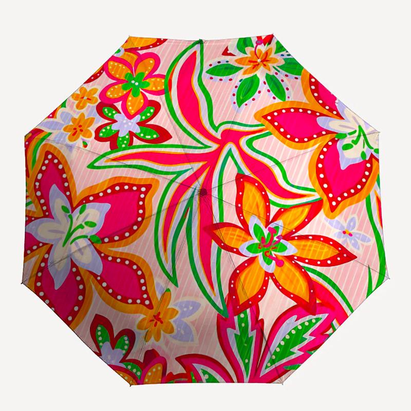 

1pc Floral PatternAutomatic Open/close Umbrella, 8-Rib sturdy structure, Portable Travel Umbrella, Parties, Everyday Usec74