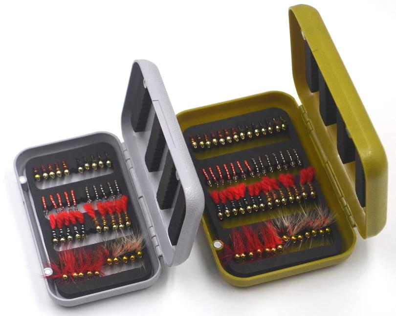 MNFT 56/40Pcs Beads Head Fly Fishing Flies Set Dry Flies With a Box Artificial Nymph Bait Trout Bass Blue Gill Fly Flie Combo