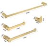 Brushed Gold Bathroom Accessories Towel Bar Bath Robe Hook Brass Knurled Bathroom Hardware Set Shelf for Towels Paper Tissue Hol