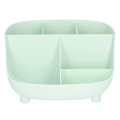 Desktop Storage Box Multifunctional Desk Organizer with 6 Compartment Dividers for Home Office