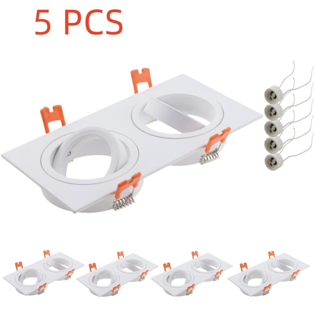 5 Pcs LED Downlight Spotlight Brackets with GU10 Lamp Holder Light Stand Adapters Lamp Shade Rings Hole Enlarge Outer Frame