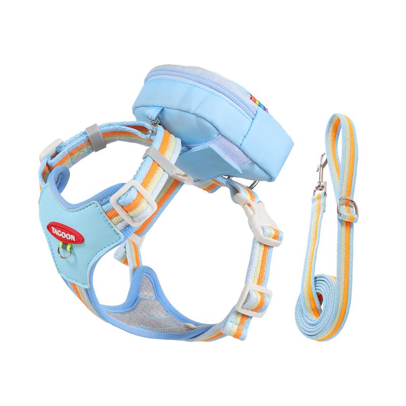 Adorable Dog Harness with Backpack & Leash Comfortable Adjustable No-pull Pet Chest Strap Sherina Bichon Frise Outdoor Supplies