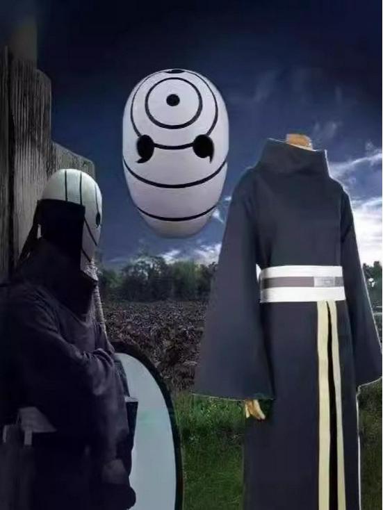 Uchiha Obito Akatsuki Mască de Ninja Costum Cosplay Anime