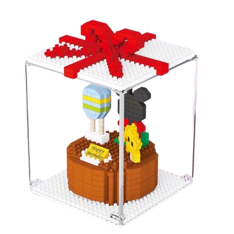 Lbyu Bolo de Aniversário Fofo Mini Blocos de Construção Brinquedo Para Meninas