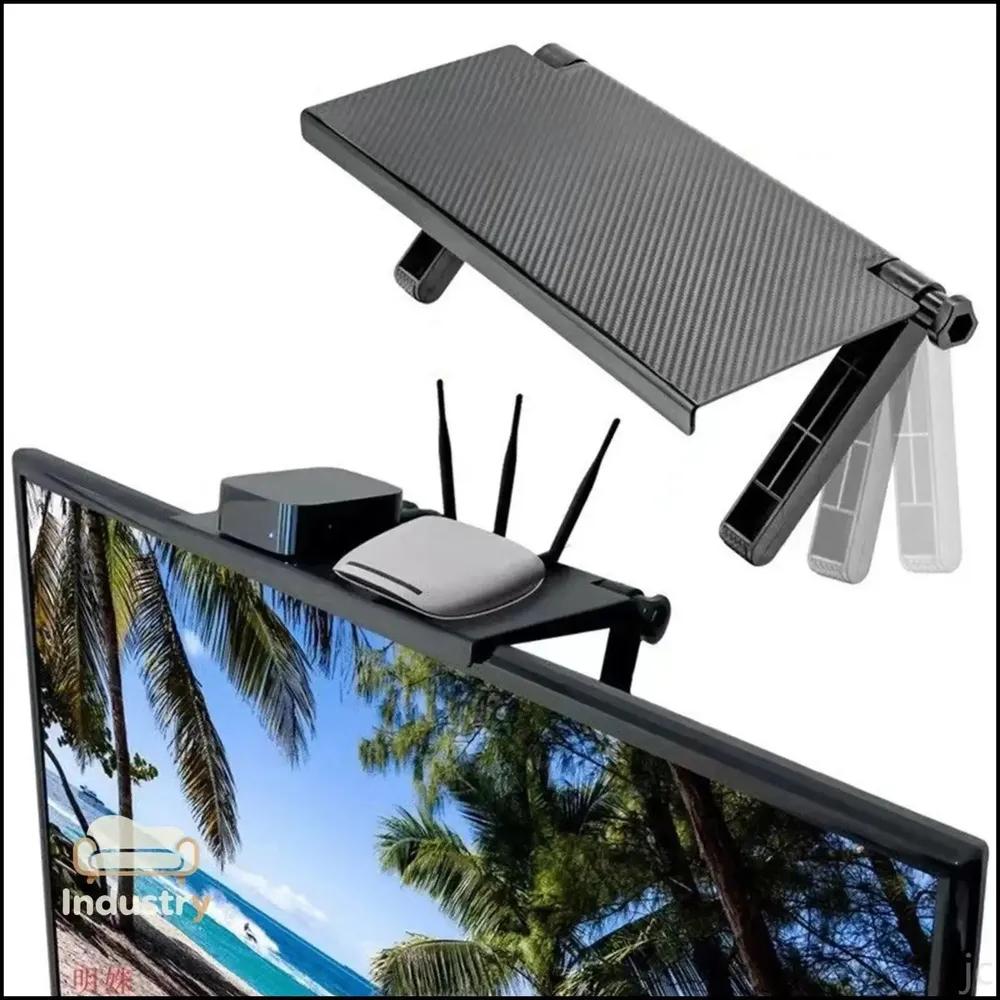 Multifunction Storage Rack, Adjustable Top TV Screen Shelf, LCD Computer Rack, Office Storage Holder, Home Organizer